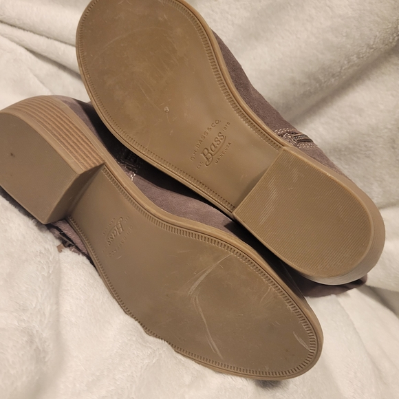 Tan Suede Knee High Boots Bass Women's Heeled Boots - Taupe Size 9 Zip Up Boots - Picture 15 of 16